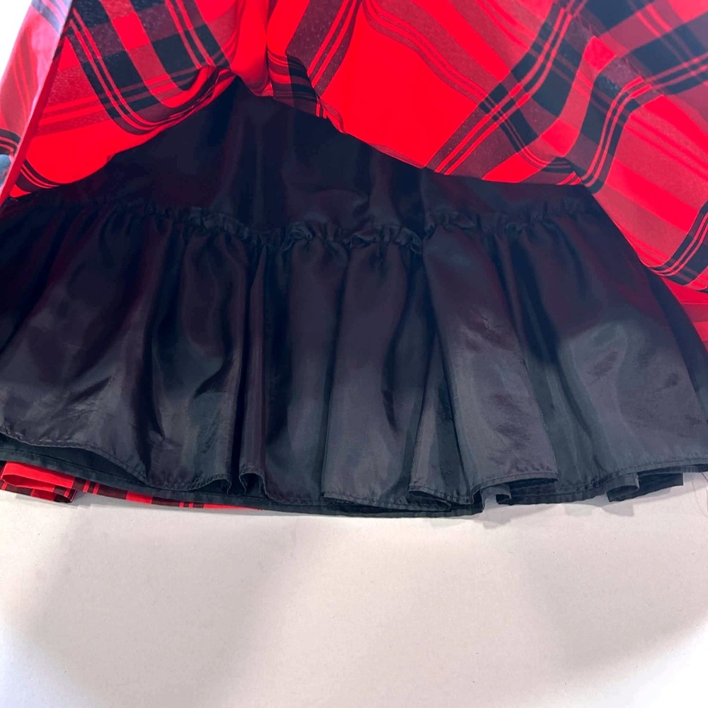 Polo Ralph Lauren Girls Red Black Plaid Taffeta Holiday Dress Size 12 - Picture 7 of 9